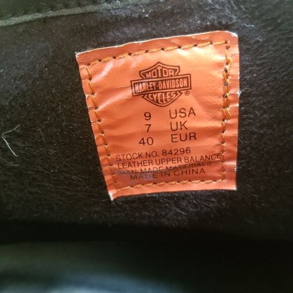 Harley Davidson 84296 Black Leather Zip Ankle Booties 9 - Picture 9 of 9